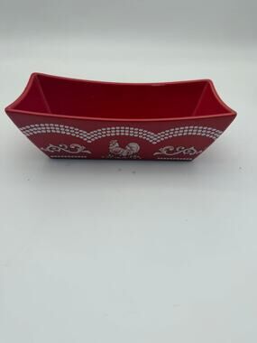 Temptations Doodle Doo Red Rooster set of 4 glasswear NWOT